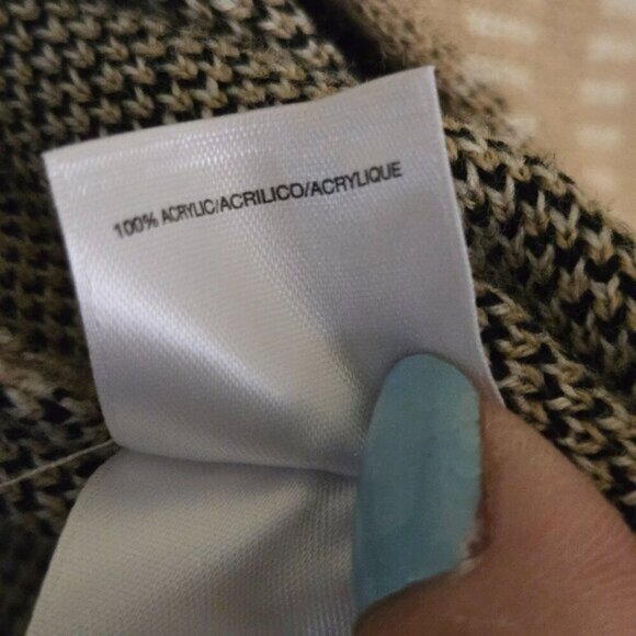 Anne Klein Neutral Tan Plaid Open Front Sweater Blazer Size S - Picture 6 of 6